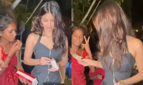 బిచ్చగాళ్లను పండగ చేసుకోమంటున్న షారుఖ్ కూతురు.. (వీడియో)