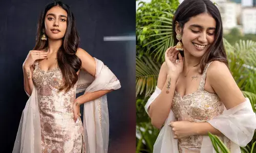 Priya Prakash Varrier  looks cool  in Traditional white Outfit