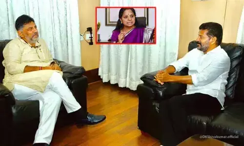 ‘‘ఢిల్లీ.. వయా బెంగళూరు’’.. రేవంత్ రెడ్డి, డీకే భేటీపై కవిత సెటైర్స్