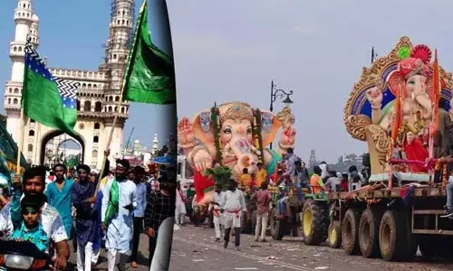 35 ఏళ్ల తర్వాత ఒకేరోజున నిమజ్జనం.. మిలాద్-​ఉల్​-నబీ ఊరేగింపు.. హైదరాబాద్ పోలీసులకు సవాల్..!