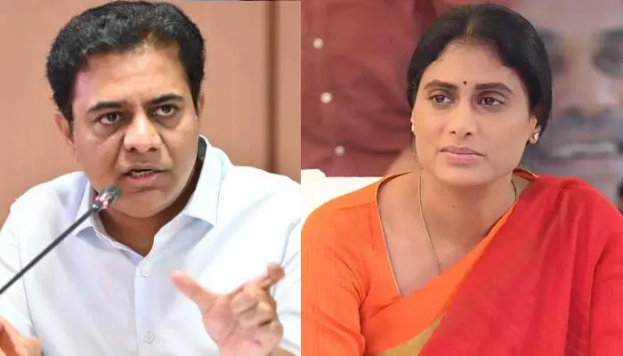 Hyd: ఇప్పుడే త్యాగం చేయండి. మంత్రి కేటీఆర్కు వైఎస్ షర్మిల సవాల్ Hyd: ఇప్పుడే త్యాగం చేయండి. మంత్రి కేటీఆర్కు వైఎస్ షర్మిల సవాల్
