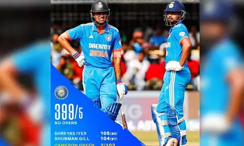 కోహ్లీ, రోహిత్ లేకుండ మొదటి సారి ఆస్ట్రేలియా పై భారీ స్కోర్
