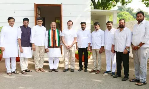 రాహుల్ గాంధీని కలిసిన మైనంపల్లి, వేముల వీరేశం