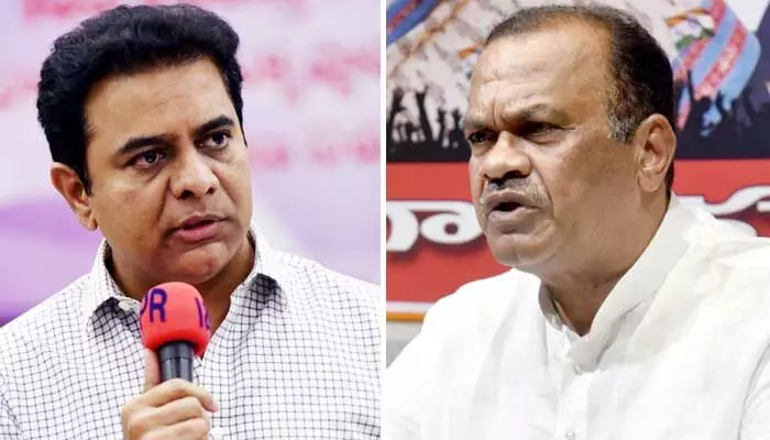 కేటీఆర్ vs కోమటిరెడ్డి.. స్కామ్ గ్రెస్ కామెంట్స్కు కౌంటర్ కేటీఆర్ vs కోమటిరెడ్డి.. స్కామ్ గ్రెస్ కామెంట్స్కు కౌంటర్
