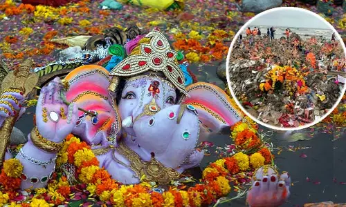 నిమజ్జనం చెత్త 10 వేల మెట్రిక్ టన్నులు.. 110 జేసీబీలతో క్లీనింగ్..!
