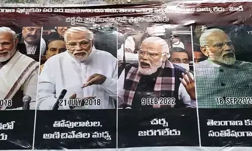 మోడీకి బిగ్ షాక్.. తెలంగాణలో ప్రధానికి వ్యతిరేకంగా వెలసిన పోస్టర్లు