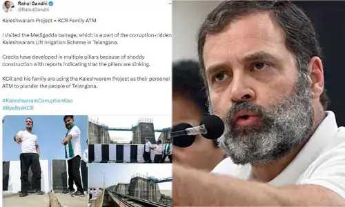 Medigadda Barrage: : మేడిగడ్డ బ్యారేజీ పరిశీలనపై రాహుల్ సంచలన ట్వీట్