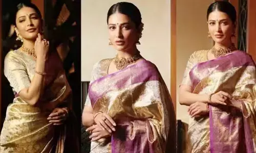 Shruti Haasan : పట్టుచీరలో పద్ధతిగా మెరిసిపోతున్న శృతిహాసన్..!