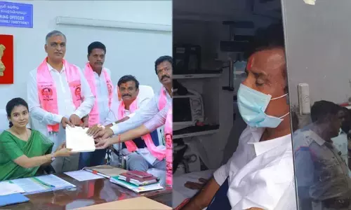అంబులెన్స్‌లో వెళ్లి నామినేషన్ వేసిన BRS అభ్యర్థి