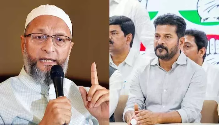 రేవంత్ రెడ్డికి ఒవైసీ కౌంటర్.. షేర్వాణీ కింద ఖాకీ నిక్కర్ వ్యాఖ్యలపై స్పందన! రేవంత్ రెడ్డికి ఒవైసీ కౌంటర్.. షేర్వాణీ కింద ఖాకీ నిక్కర్ వ్యాఖ్యలపై స్పందన!