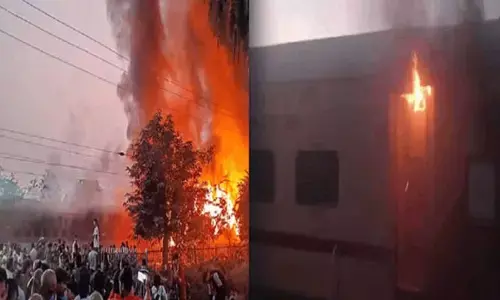 యూపీలో మరో రైలు ప్రమాదం.. వైశాలి ఎక్స్‌ప్రెస్‌లో చెలరేగిన మంటలు