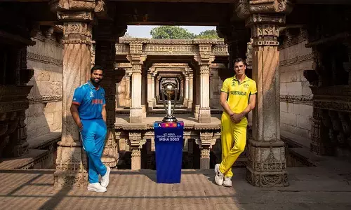 ICC World Cup 2023: ఫోటో షూట్‌లో రోహిత్, కమిన్స్.. పురాత‌న మెట్లబావి వ‌ద్ద వ‌ర‌ల్డ్ క‌ప్ ట్రోఫీ