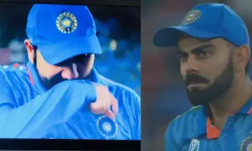 WorldCupFinal: కన్నీరు పెట్టిన రోహిత్, విరాట్ (వీడియో)