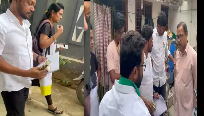 పీర్జాదిగూడలో డబ్బు పంచుతూ అడ్డంగా దొరికిన మల్లా రెడ్డి కాలేజ్ సిబ్బంది (వీడియో) పీర్జాదిగూడలో డబ్బు పంచుతూ అడ్డంగా దొరికిన మల్లా రెడ్డి కాలేజ్ సిబ్బంది (వీడియో)