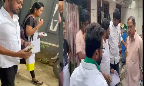 పీర్జాదిగూడలో డబ్బు పంచుతూ అడ్డంగా దొరికిన మల్లా రెడ్డి కాలేజ్ సిబ్బంది (వీడియో)