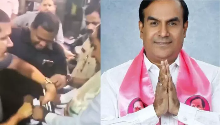డబ్బులు పంచుతూ.. రెడ్ హ్యాండెడ్గా పట్టుబడ్డ BRS అభ్యర్థి (వీడియో) డబ్బులు పంచుతూ.. రెడ్ హ్యాండెడ్గా పట్టుబడ్డ BRS అభ్యర్థి (వీడియో)