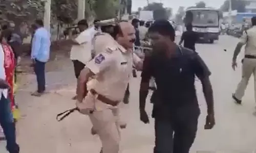 సెల్యూట్ చేస్తే లాఠీ వాత..