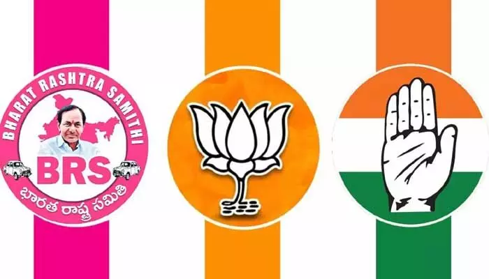 BRS, కాంగ్రెస్లకు ‘కమలం’ ఫియర్! నష్టపోయే పార్టీ ఏదనే చర్చ BRS, కాంగ్రెస్లకు ‘కమలం’ ఫియర్! నష్టపోయే పార్టీ ఏదనే చర్చ