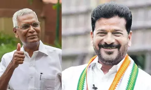 సీఎం రేవంత్ రెడ్డిని కలిసి శుభాకాంక్షలు చెప్పిన సీపీఐ నేత డి.రాజా