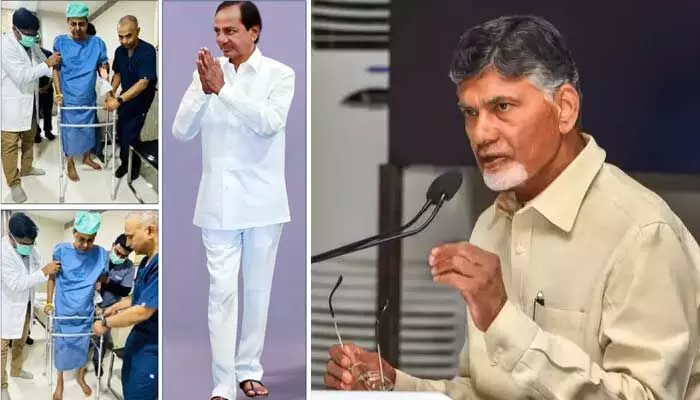 కాసేపట్లో కేసీఆర్ను పరామర్శించనున్న చంద్రబాబు కాసేపట్లో కేసీఆర్ను పరామర్శించనున్న చంద్రబాబు