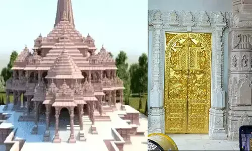 Ayodhya Ram Mandir: అయోధ్య రామమందిరంలో  ఏర్పాటు చేసిన గోల్డెన్ డోర్ మొదటి ఫోటో విడుదల
