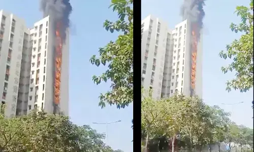 ఆపార్ట్‌మెంట్‌లో భారీ అగ్ని ప్రమాదం.. తప్పిన పెను ముప్పు