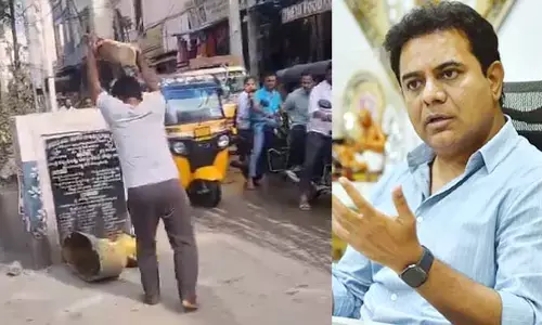 విగ్రహం ధ్వంసం చేసిన వారిపై చర్యలు తీసుకోవాలి : మాజీ మంత్రి కేటీఆర్ డిమాండ్