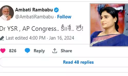 వైఎస్ షర్మిలపై మంత్రి అంబటి రాంబాబు సంచలన ట్వీట్... క్షణాల్లో వైరల్