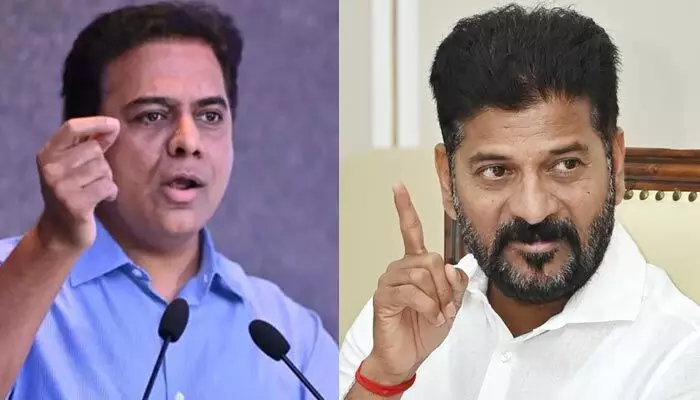 కేసీఆర్ను బోనులో వేసి బంధిస్తానన్న రేవంత్.. కేటీఆర్ రియాక్షన్ ఇదే! కేసీఆర్ను బోనులో వేసి బంధిస్తానన్న రేవంత్.. కేటీఆర్ రియాక్షన్ ఇదే!