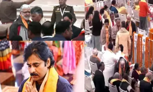 కాసేపట్లో శ్రీరాముడి ప్రాణ ప్రతిష్ట.. అయోధ్యలో చంద్రబాబు, పవన్ సందడి