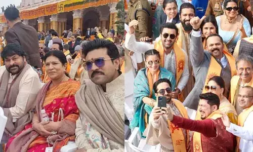 అయోధ్యలో సందడి చేసిన టాలీవుడ్ అగ్ర హీరోలు వీళ్లే.. నెట్టింట షేక్ చేస్తోన్న పిక్స్