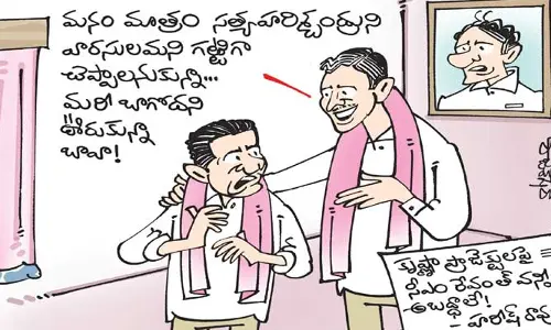 మాజీ మంత్రి కేటీఆర్, హరీశ్ రావు కార్టూన్..