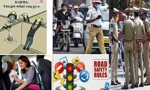 తెలంగాణ పోలీసులు చెప్పిన కర్మ సిద్ధాంతం! వినూత్న తీరులో అవగాహన