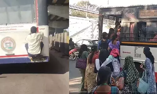 ఆర్టీసీ బస్సు సిత్రాలు! ఏకంగా బస్సు వెనకాలే..?