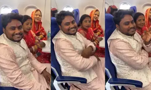 విమానంలో రీల్ చేసిన వరుడు.. వీడియో వైరల్..