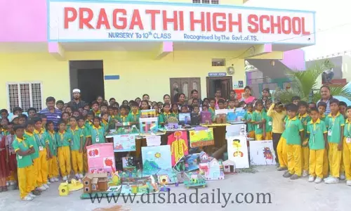 ప్రగతి ఉన్నత పాఠశాలలో ఘనంగా సైన్స్ ఫెయిర్.. ఆకట్టుకున్న పిల్లల ప్రాజెక్ట్ వర్స్క్
