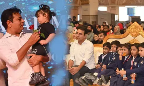 చిన్నారుల క్యూట్ ఆహ్వానం! మాట నిలబెట్టుకున్న కేటీఆర్