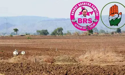 కాంగ్రెస్, బీఆర్ఎస్ ‘కరువు’ ట్వీట్లు..! కరువు పూడ్చలేనిదని కాంగ్రెస్ సంచలన కౌంటర్స్