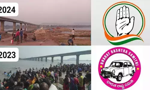 కాంగ్రెస్ వచ్చింది.. మార్పు తెచ్చింది! శివరాత్రి పర్వదినాన నీళ్లు లేని గోదావరి!
