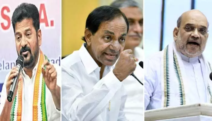 ఒకేరోజు బరిలోకి అమిత్ షా, రేవంత్, KCR.. రాష్ట్ర రాజకీయాల్లో కాక రేపనున్న మార్చి ‘12’