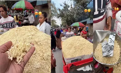 వామ్మో.. తోపుడు బండిపై ‘లూజ్ మ్యాగీ’  కూరగాయల మాదిరి బలే గిరాకీ!