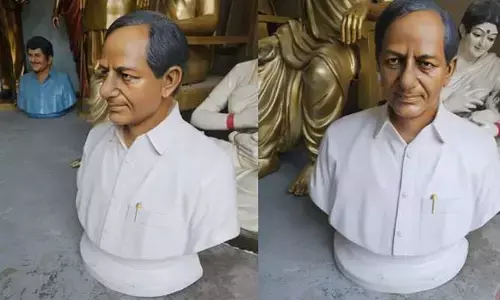 ఆంధ్రప్రదేశ్ లోని ఆ జిల్లాలో కేసీఆర్ విగ్రహాల తయారీ.. వైరల్ అవుతున్న ఫోటోలు