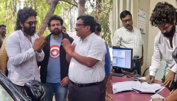 ఖైరతాబాద్ ఆర్డీఓ ఆఫీసులో అల్లు అర్జున్.. పుష్ప2 కోసమేనా? ఖైరతాబాద్ ఆర్డీఓ ఆఫీసులో అల్లు అర్జున్.. పుష్ప2 కోసమేనా?