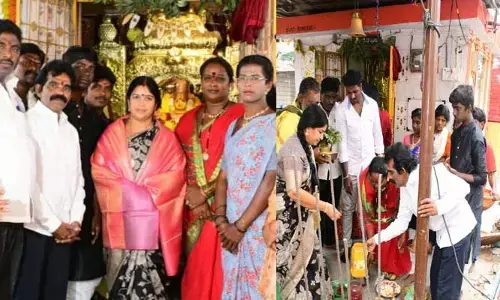 Vijayawada: అమ్మవారి గుడికి శంకుస్థాపన చేసిన విజయవాడ మేయర్