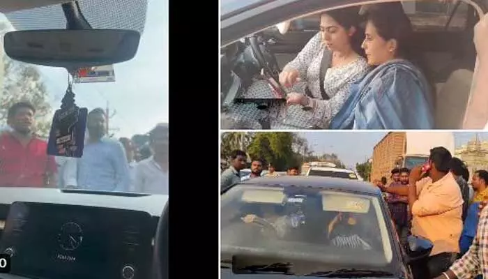 గన్నవరంలో ఉద్రిక్తత.. కడప టీడీపీ అభ్యర్థి మాధవిపై దౌర్జన్యం గన్నవరంలో ఉద్రిక్తత.. కడప టీడీపీ అభ్యర్థి మాధవిపై దౌర్జన్యం