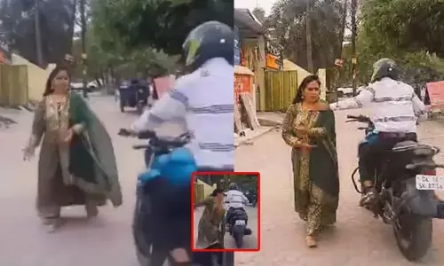 రోడ్డుపై మహిళ రీల్స్.. గొలుసు లాగి చైన్ స్నాచర్ పరార్!
