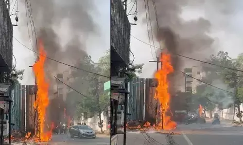ఫిలింనగర్‌లో తప్పిన పెనుప్రమాదం! రోడ్డు పక్కనే విద్యుత్ షార్ట్ సర్క్యూట్‌
