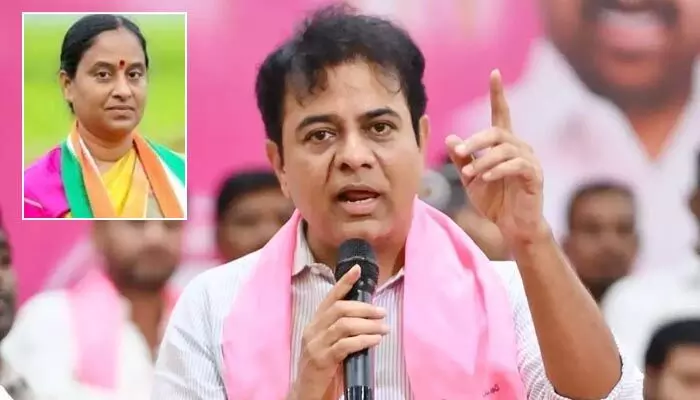 BREAKING: మంత్రి కొండా సురేఖపై కేటీఆర్ వివాదాస్పద వ్యాఖ్యలు, తా.... తీస్తానంటూ వివాదాస్పద వ్యాఖ్యలు BREAKING: మంత్రి కొండా సురేఖపై కేటీఆర్ వివాదాస్పద వ్యాఖ్యలు, తా.... తీస్తానంటూ వివాదాస్పద వ్యాఖ్యలు