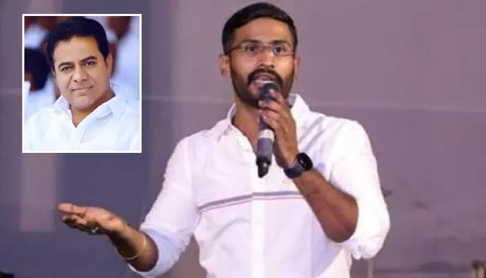 Phone Tapping Case: కేటీఆర్పై బల్మూరి వెంకట్ సంచలన ఆరోపణలు.. సొంత పార్టీ నేతలను వదిలిపెట్టలేదని వ్యాఖ్యలు Phone Tapping Case: కేటీఆర్పై బల్మూరి వెంకట్ సంచలన ఆరోపణలు.. సొంత పార్టీ నేతలను వదిలిపెట్టలేదని వ్యాఖ్యలు