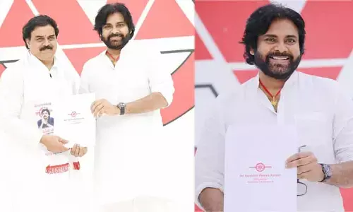 జనసేన అభ్యర్థులతో ప్రమాణం చేయించిన పవన్ కల్యాణ్